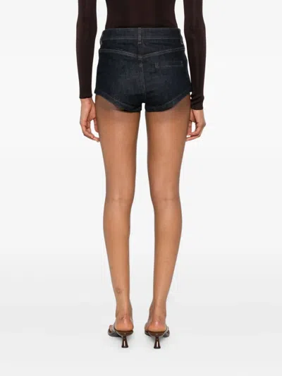 Self-portrait Stretch-cotton Denim Shorts In Black