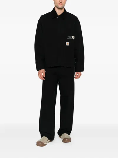 Carhartt Work In Progress Og Arcan Graphic Organic Cotton Canvas Jacket In Black