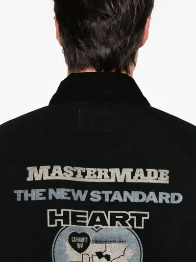 Carhartt Work In Progress Og Arcan Graphic Organic Cotton Canvas Jacket In Black