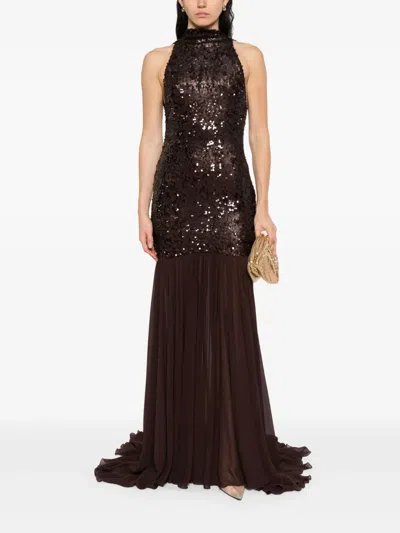 Atu Body Couture Sequinned High-neck Dress