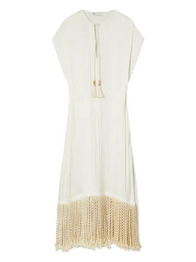 Tory Burch V-neck Beach Dress In White