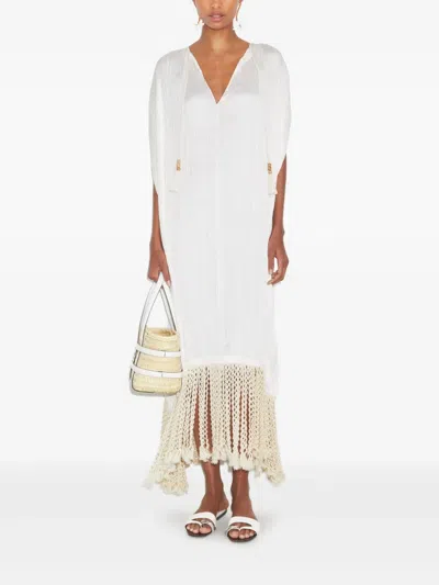 Tory Burch V-neck Beach Dress In White