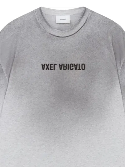Axel Arigato Crew Neck Graphic Print Drop Shoulder T-shirt In Gray