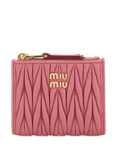 Miu Miu Women Pink Leather Wallet