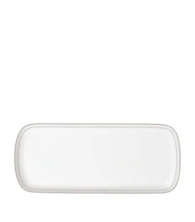 Christofle Malmaison Impériale Platinum Cake Dish In White