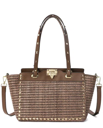 Tiffany & Fred Paris Raffia & Leather Tote