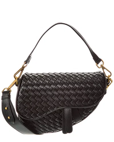 Tiffany & Fred Paris Woven Leather Saddle Bag