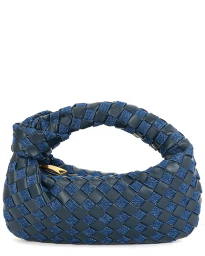 Tiffany & Fred Paris Woven Leather & Denim Pouch