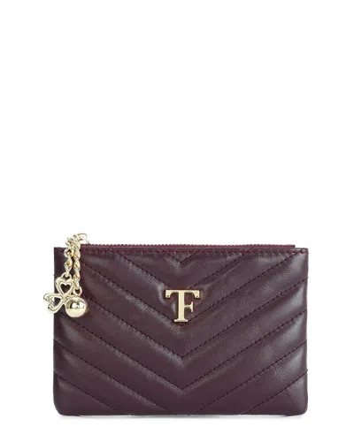 Tiffany & Fred Paris Quilted Leather Wallet In Burgundy
