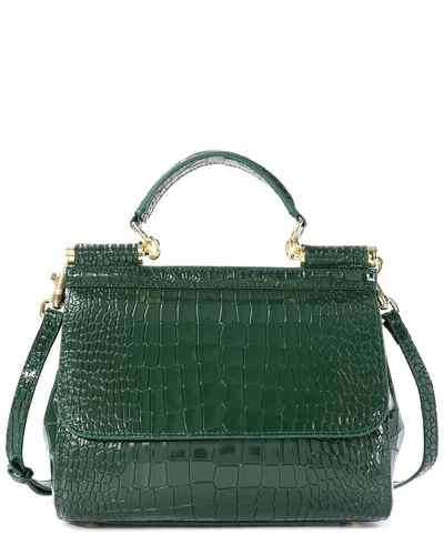 Tiffany & Fred Paris Croc-embossed Leather Satchel