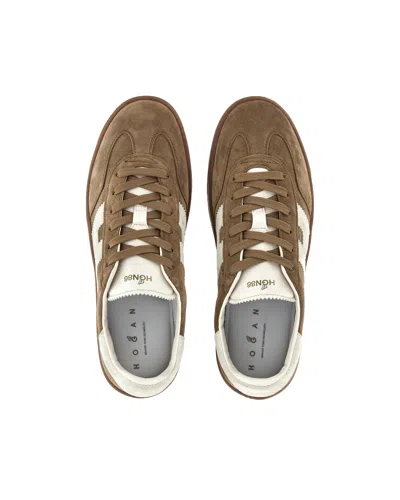 Hogan Cool Beige Suede Sneakers In Brown