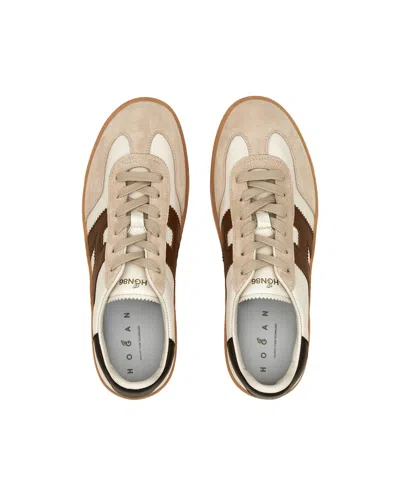 Hogan Cool Smooth And Suede Leather Sneakers Shoes In Brown