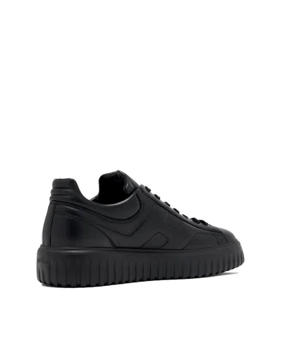 Hogan Leather H-stripes Tread Sneakers In Black