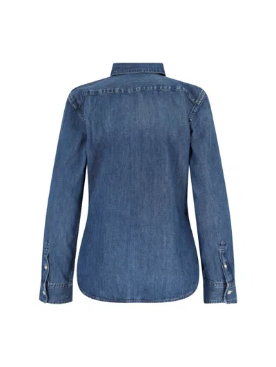 Polo Ralph Lauren Classic Denim Shirt With Long Sleeves In Blue