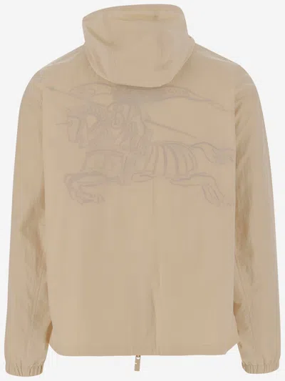 Burberry Hooded Drawstring Jackets With Elasticated Cuffs In Brown