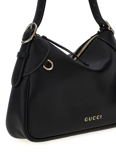Gucci Gg Emblem Shoulder Bags Black In Black
