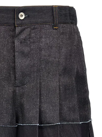 Sacai Flounced Shorts Bermuda And Short Blue In Black