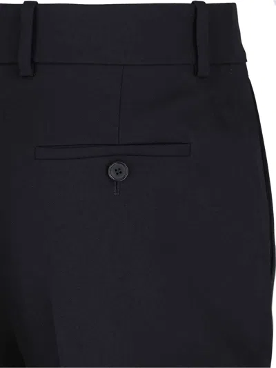Alexander Mcqueen Wide-leg Pant In Wool Blend In Black