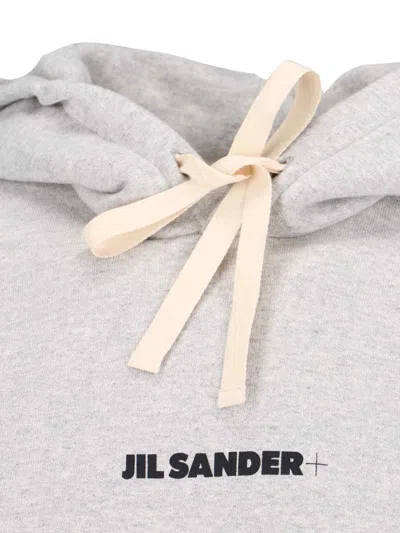 Jil Sander Hoodie With Logo Print In Gray