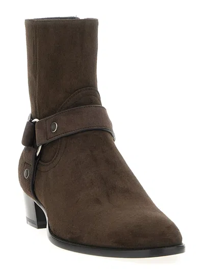 Saint Laurent Wyatt Boots And Ankle Boots Brown In Brown