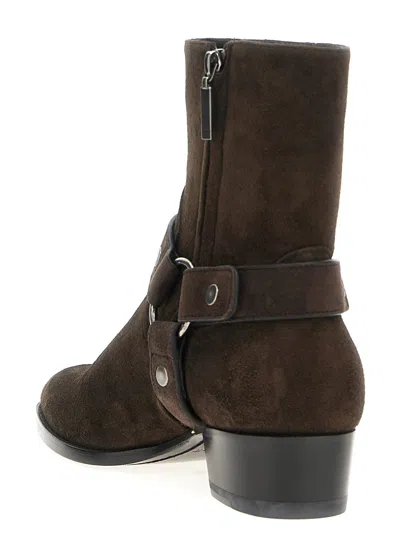 Saint Laurent Wyatt Boots And Ankle Boots Brown In Brown