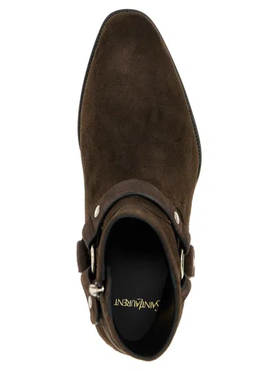 Saint Laurent Wyatt Boots And Ankle Boots Brown In Brown