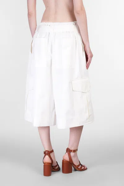 Zimmermann Shorts In White Cotton In White