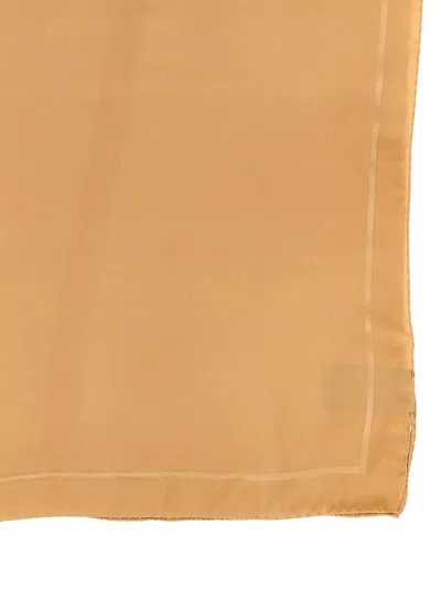 Saint Laurent Cassandre Scarf Scarves And Foulards Beige In Brown