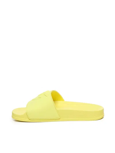 Pinko Round Toe Slippers In Yellow