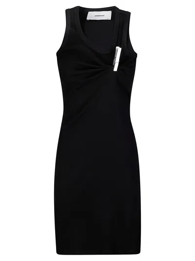 Coperni Washing Clip Cotton Jersey Minidress In Black