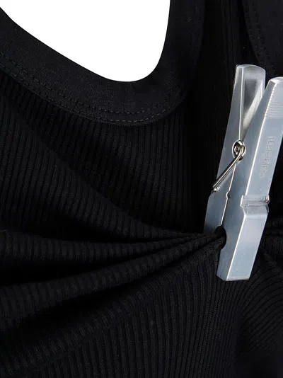 Coperni Washing Clip Cotton Jersey Minidress In Black