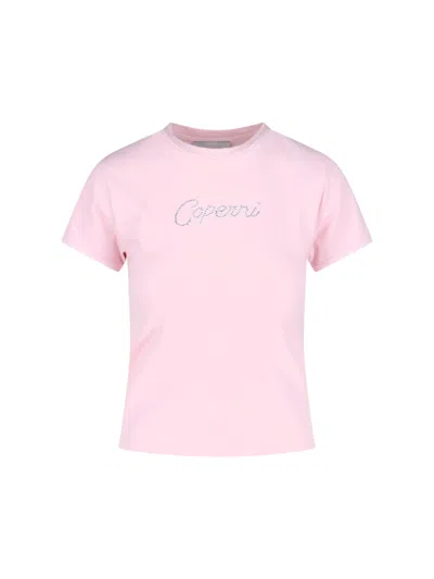 Coperni Crew Neck Fitted Silhouette Short Sleeves In Pink