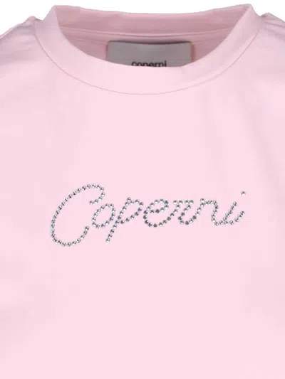 Coperni Crew Neck Fitted Silhouette Short Sleeves In Pink