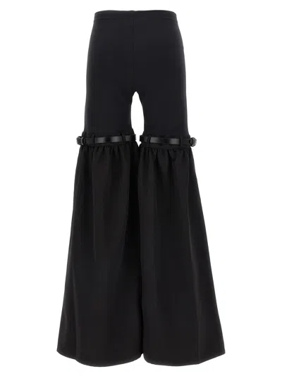 Coperni Hybrid Faux Leather Flared Pants In Black
