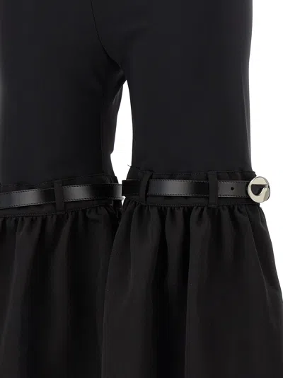 Coperni Hybrid Faux Leather Flared Pants In Black