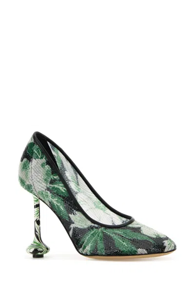 Loewe Embellished Mesh Toy Pumps