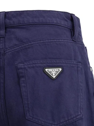 Prada Men Straight Leg Tapered Jeans In Blue