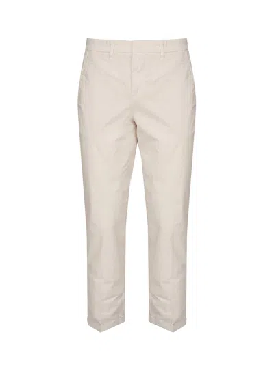 Fay Cotton Poplin Capri Pants In Neutral