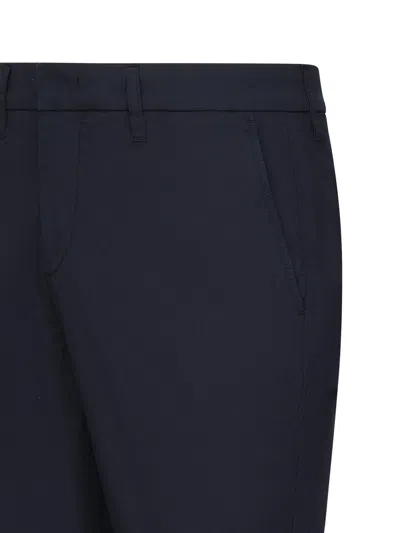 Fay Cotton Poplin Capri Pants In Blue
