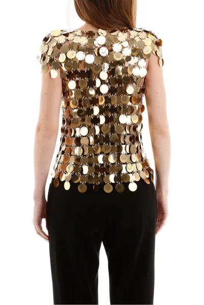 Rabanne Sequins T-shirt In Gold