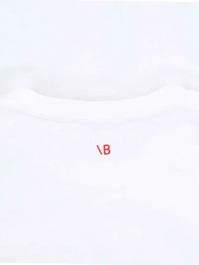Victoria Beckham White Crewneck T-shirt With Slogan Print On The Front In Cotton Woman In White