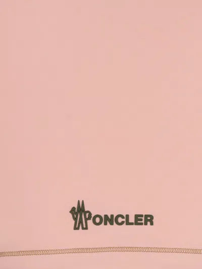 Moncler Sleeveless Round Neck Top With Contrast Stitching In Pink