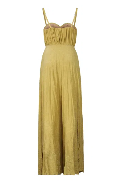 Elisabetta Franchi Lurex Stretch Evening Dress In Gold