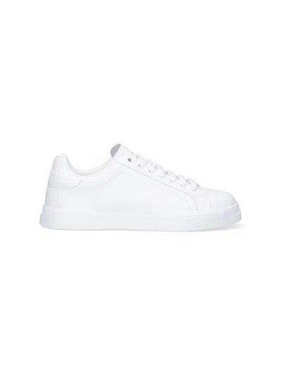 Dolce & Gabbana Portofino Light White Sneakers With Logo Patch On The Tongue And Tonal Logo Lettering On The Heel In