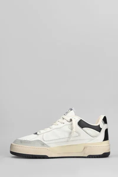 Golden Goose Forty 2 Sneakers In White Leather And Fabric In White
