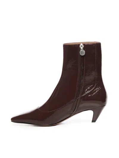 Stella Mccartney Spur Vegan Leather Ankle Booties In Burgundy