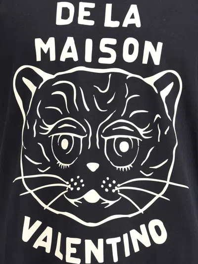 Valentino Garavani T-shirt With Le Chat De La Maison Print In Blue