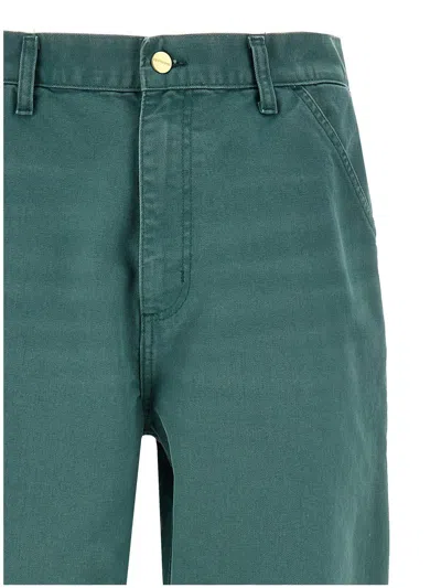 Carhartt Mens Silver Pine Brandon Wide-leg Relaxed-fit Denim Jeans In Green