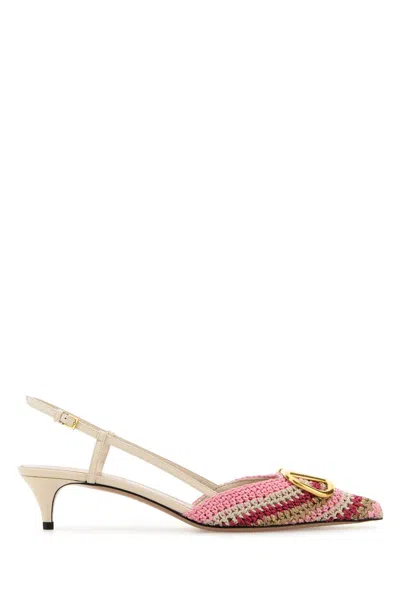 Valentino Multicolor Crochet Vlogo Pumps