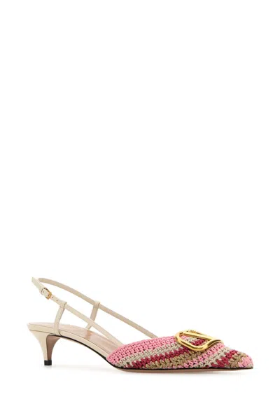 Valentino Multicolor Crochet Vlogo Pumps
